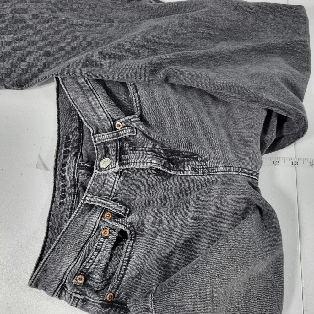 American Eagle 90s bootcut Jeans Distressed black Denim Women's Size 00 - Picture 5 of 11